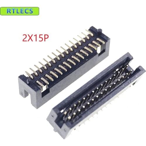 5 Pcs SMT Box Header 1.27mm 2x15 P 30 Pin dual row with locating peg post Straight Male surface mount SMD PCB IDC Socket