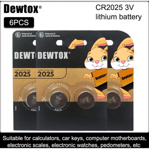 6pcs original brand new battery for DURACELL cr2025 3v button cell coin batteries for watch computer cr 2025