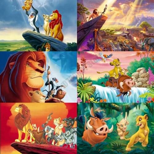5D DIY Diamond Painting Disney "Cartoon Lion King" Anime Diamond Embroidery Full Cross Stitch Kits Mosaic Home Decoration