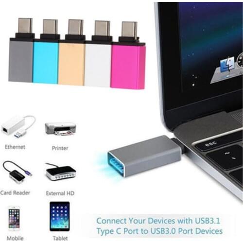 Aluminum USB 3.1 Type C Male to USB 3.0 A Female Mobile Cable Adapter Converter For Macbook xiaomi mi4c mi5 mi5s mi5C mi 5 5c 5S