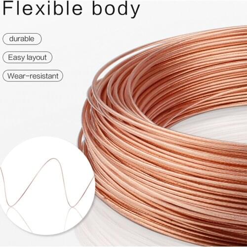 0.5mm Square Hifi Audio Speakers Cable 6N OCC Single Crystal Copper Wire For Home Theater DJ System Amplifier AUX Extension Line