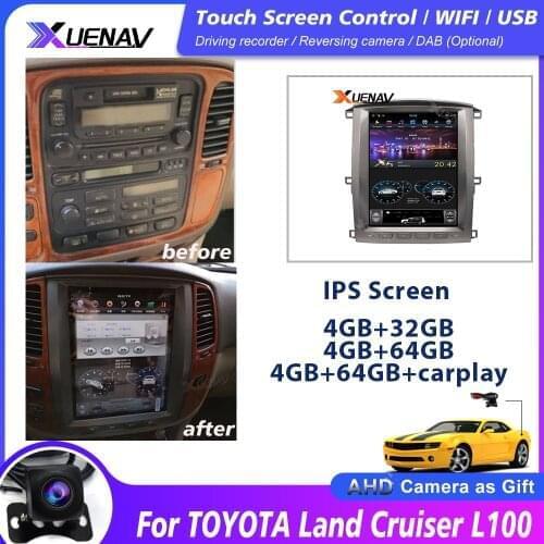 Car Radio Player For TOYOTA Land Cruiser L100 2003 2004 2005 2006 2007 LX470 Tesla Screen Autoradio GPS navigation radio player