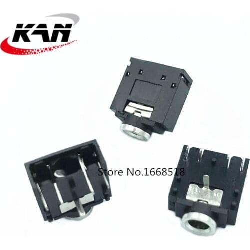 Free shipping 100Pcs PJ-307 PJ307 Green/pink/black 3.5mm Stereo Jack Socket Audio Jack Connector PCB 3F07 -5PIN