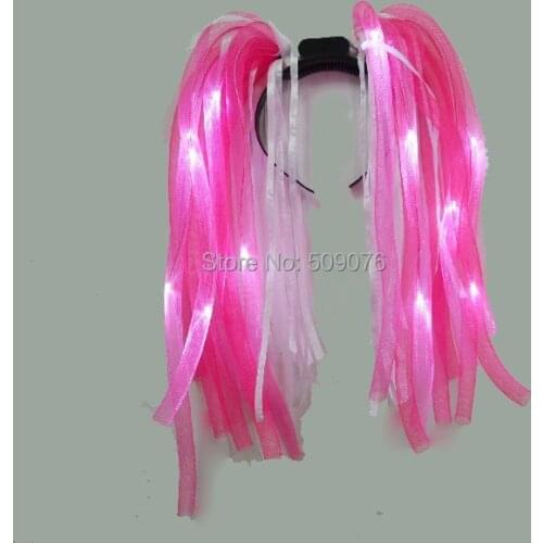 Free shipping 2pcs/lot LED Flashing Multi-Color Noodle Headwear Light Up Party Dreads Headband halloween for party supplies