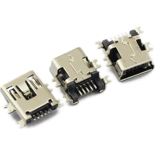 Free shipping Mini USB board middle foot patch base (mini-USB) USB socket 5PF 10pc/lot