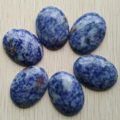 Wholesale 6pcs/lot good quality natural sodalite Oval CAB CABOCHON 30x40mm charms stone beads for Diy jewelry making free