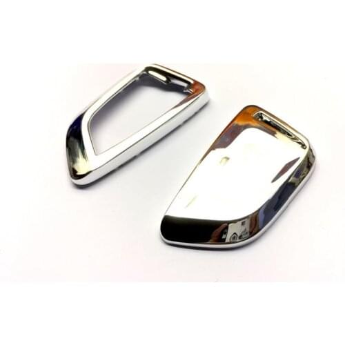 Remote Flip Key Fob Shell Protection Key Case Cover Silver Chrome For BMW Keyless Remote Key