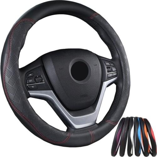DERMAY 6 Colors Car Steering Wheel Cover Volant Braid On Steering Wheel Funda Volante 37CM-38CM Auto Car Accessories Anti-Slip
