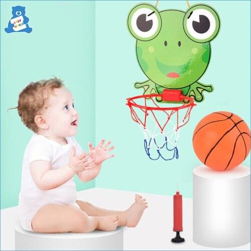 Children Basketball Board Net Air Pump Set Cartoon Animal Indoor Outdoor Sports Hanging Basketball Stand Kids Educational Toys