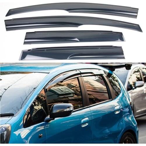 For Honda Fit Jazz MK4 2008 2009 2010 2012 Plastic Exterior Visor Vent Shades Window Sun Rain Guard Deflector 4pcs