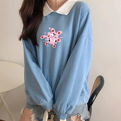 Strawberry Milk Jumper Cotton Best Friend Sweatsuit Casual Pullover Hoodie Long Sleeve for Teens Gift Women Aesthetic Sweatshirt