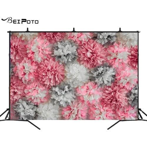 BEIPOTO Pink white paper flower backdrop for photography baby birthday party cake smash photo background newborn studio props