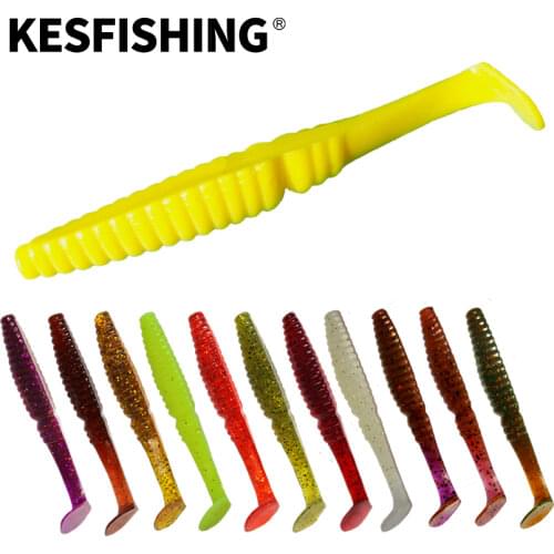 KESFISHING Lure Soft Bait 8.2cm 8pcs 3.5g Scalp Minnow Lifelike Swimbait Carp Smell Silicone Bait Leurre Souple Shad Jig