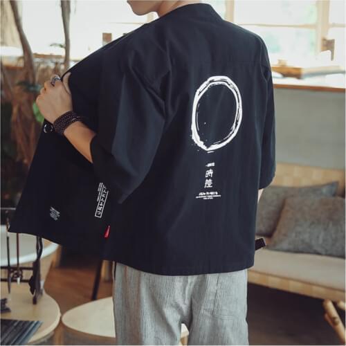 Kimono cardigan men Japanese obi male yukata mens haori Japanese samurai clothing traditional Japanese clothing FZ2014