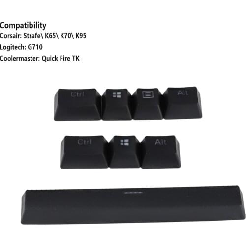 Razer 6.0u Corsair Logitec 6.5u Space Bar PBT Keycaps Double Shot Supplementary 8 Keys Ctrl Alt Wins for Mechanical Keyboard
