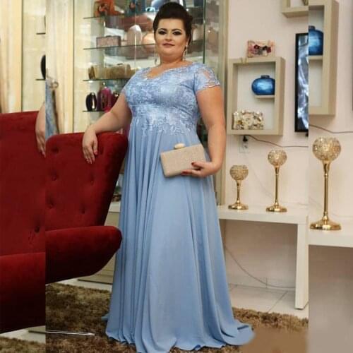 Elegant Lace Mother Of The Bride Dresses Sheer Bateau Neck Short Sleeves Evening Gowns A Line Chiffon Plus Size Wedding Guest Dr