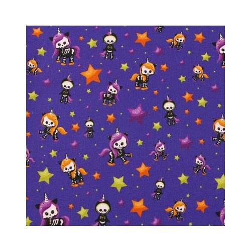 Cartoon Skull Uicorn Print Patchwork 100% Cotton Fabric Printed Home Textile Sewing Quilting DIY Needlework Material