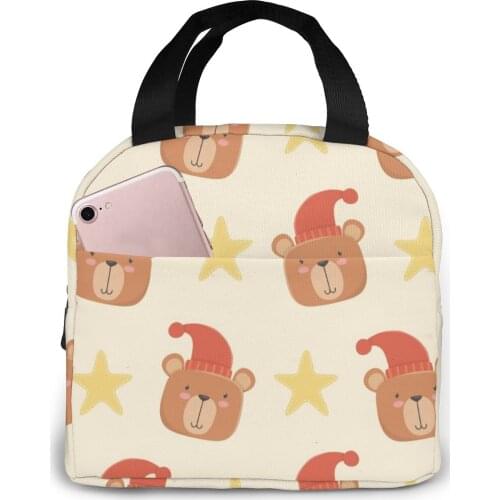 Little Bears Heads Cooler Lunch Box Portable Insulated Lunch Bag Thermal Food Picnic Lunch Bags