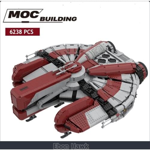 MOC Starship Vehicle Brick Build Eagle Battle Star MK1 Wars Ebon Model Hawk Robot Transport 30979 Battleshipss Bricks Kid