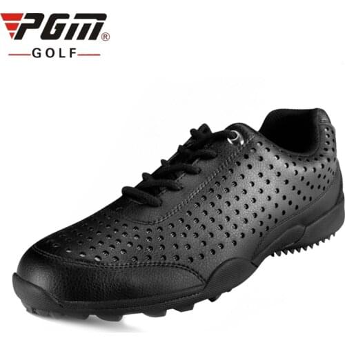 PGM Mens Golf Shoes Mesh Leather Lightweight Breathable Golf Sneaker Male Anti-Slip Shockproof Training Shoes AA10101