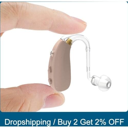 Rechargeable Hearing Aids BTE Sound Amplifier Air Conduction Wireless Mini Digital Hearing Device for Deaf Elderly 3 Modes