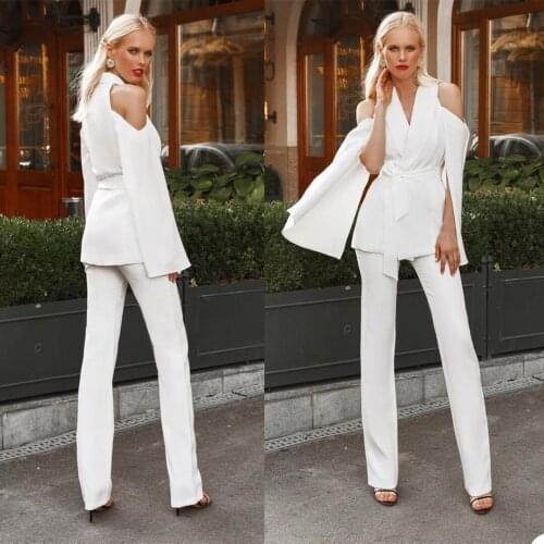 Sexy V Neck Women Blazer Suits Elegant New Designed Shawl Lapel Jacket With Belt Custom Made Casual Daily Office Lady Coat