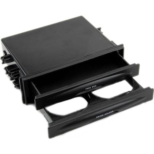 Double Din Radio Pocket Drink-Cup Holder + Storage Box For Universal Car truck J60F