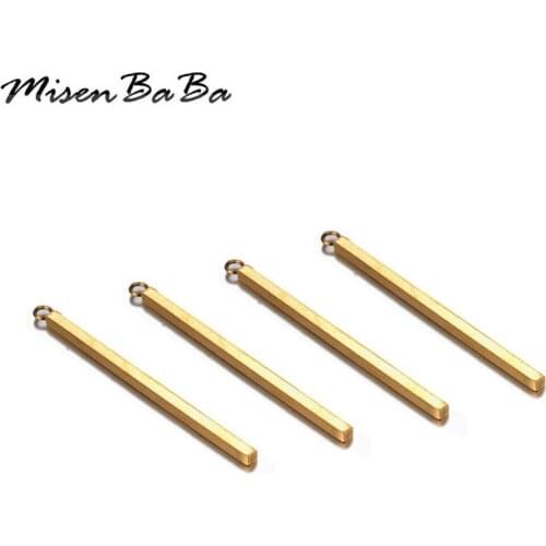 5Pcs/Lot Stainless Steel Cuboid Rectangle Bar Stick Charms Pendant For Necklace Bracelet DIY Jewelry Makings Pendant