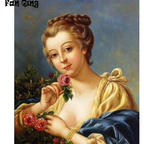 Full square/ round diamond 5d diy diamond embroidery European beauty and flowers Diamond painting cross stitch home decoration