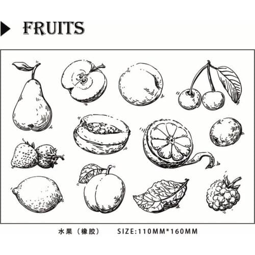 11*16CM Hot sale fruit Transparent Clear Stamps / Silicone Seals Roller Stamp for DIY scrapbooking photo album/Card Making