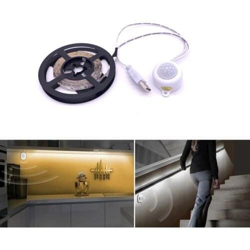 USB 5V PIR Motion Sensor LED Light Stirp For Kitchen Bedroom Lamp Tape Under Cabinet Bedside Night light Luminaria Free Shiping
