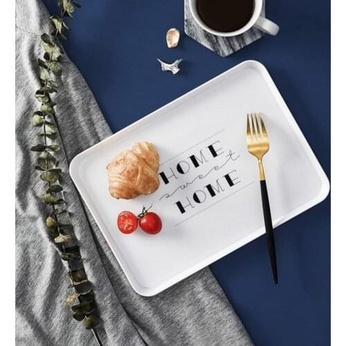 Cake Baking Plate Pastry Storage Trays Steamed Sausage Dish Rectangle Fruit Plate Restaurant Hotel Bread Loaf Pans