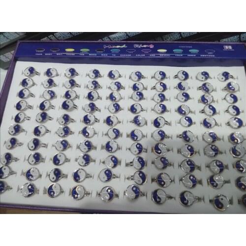 Tai Chi Mood Rings temperature change color ring adjustable ring wholesale