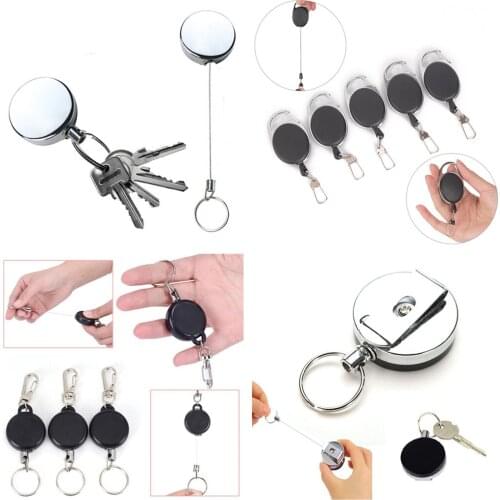 Key Chain Outdoor Safety Buckle High Resilience Stretching Rope Anti-lost Burglar Retractable Key Ring Keychain Anti Lost Buckle