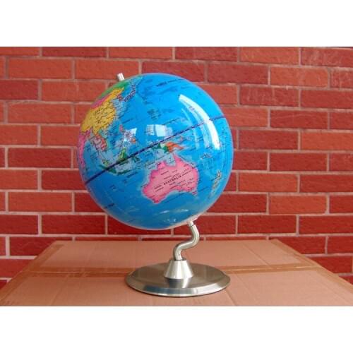 High quality English Globe HD 25cm globe model students eudcation equipment gift blue or yellow