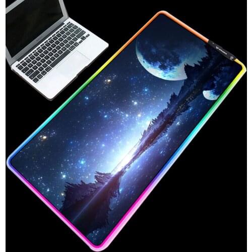 XGZ Exquisite RGB multi-size selection mouse pad beautiful galaxy pattern keyboard pad home usb interface lighting table mat