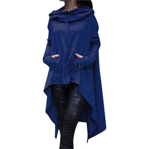 Plus Size Fashion Hoodies Women Hooded irregular Tops Sweatshirt Female Ladies Autumn Winter Long Sleeve Pullovers Streetwear