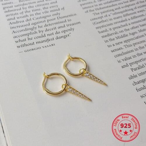 Korea New Style 925 Sterling Silver Earrings for Women Simple Fashion Chic Gold Stud Earrings Jewelry