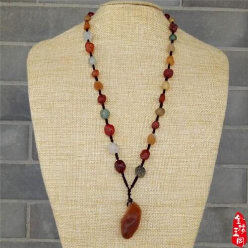 Pure Natural Alashan Raisin Xinjiang Muscle Veins Sugar Heart lady Necklace