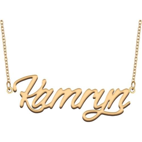 Kamryn Name Necklace for Women Stainless Steel Jewelry 18k Gold Plated Nameplate Pendant Femme Mother Girlfriend Gift