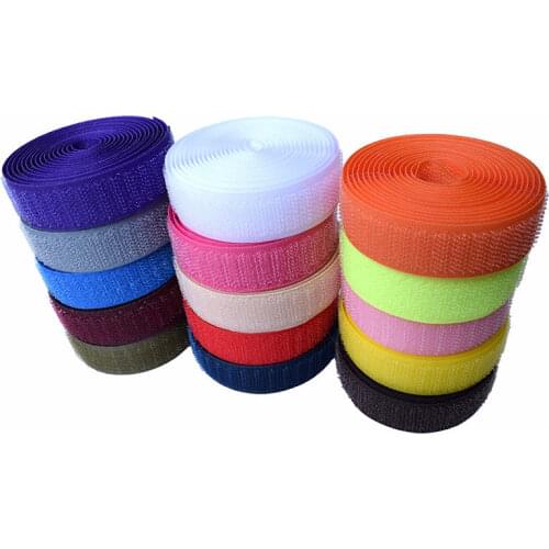 1 Pair of 20mm 10m Color Fastener Tape Velcros Technology Cable Tie Nylon No Glue Household Door and Window Sewing Accessories