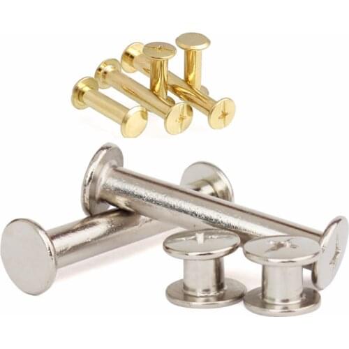 2/10pcs M5x5-150mm Golden Silver Leather Bag Belt Photo Scrapbook Album Book Post Binding Screw Chicago Screw Nail Rivet Bolt