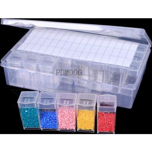 28/56/64/128 Pcs Lattice Diamond Painting Tools Accessories Beads Container Kits Storage Organizer Stone Storage Convenience Box