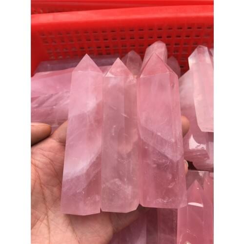 3pcs pretty natural rose quartz crystal terminated point rock healing crystal mineral gemstone spirituality for home&party decor