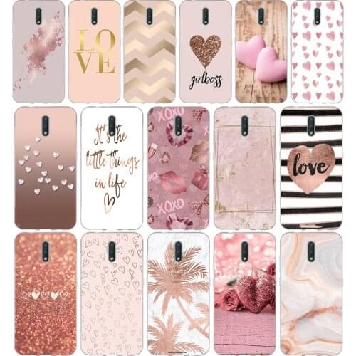 365FG Gold Rose Love heart gift Soft Silicone Tpu Cover phone Case for Nokia 2.1 2.3 3 3.1 4.2 5 5.1 Plus 7.2 6 8