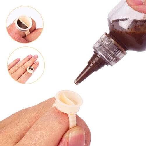 4Types 100pcs Silicone Semi-permanent Tattoo Ink Ring Cup Tattoo Pigment Ink Storage Cups Accesories