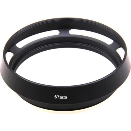 67mm Screw-in metal tilted vented Lens Hood For Fujifilm Olympus Panasonic Canon Sony Nikon camera Lens