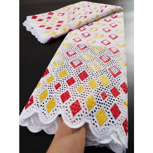 African Lace Fabric 2021 High Design Swiss Voile Lace 100% Cottom Embroidery Lace Dresses 2.5 Yards For Wedding Party Sew TY106