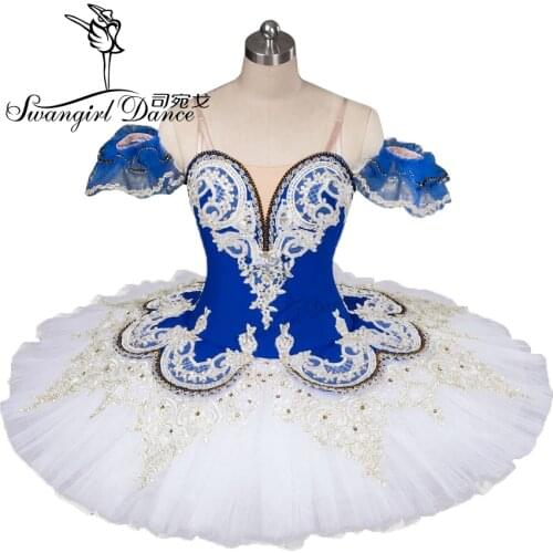 Adult blue bird ballet professional stage tutu ,blue and white Classical Ballet, Performance Costume Customized BT9044