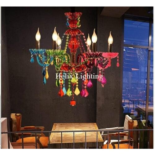 Free Shipping D60cm H55cm Colorful Crystal Chandelier Lamp Crystal Modern Lighting AC Guaranteed 100% Crystal Pendant Lamp